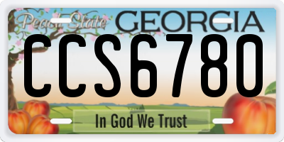 GA license plate CCS6780