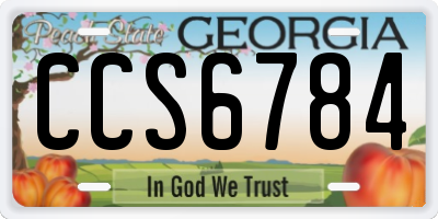 GA license plate CCS6784