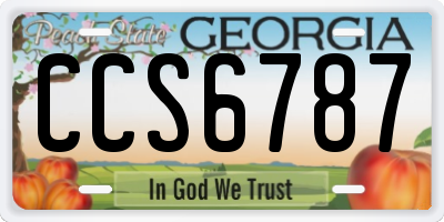 GA license plate CCS6787