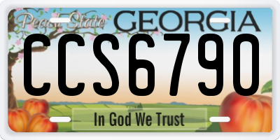GA license plate CCS6790