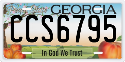 GA license plate CCS6795