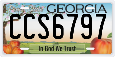 GA license plate CCS6797
