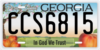 GA license plate CCS6815