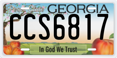 GA license plate CCS6817