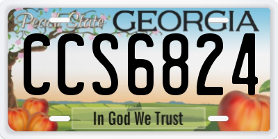 GA license plate CCS6824