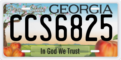 GA license plate CCS6825