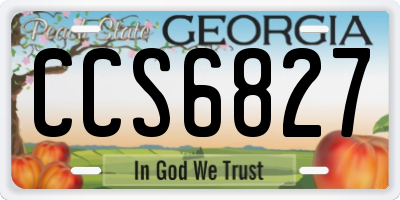GA license plate CCS6827