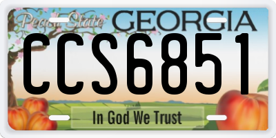 GA license plate CCS6851