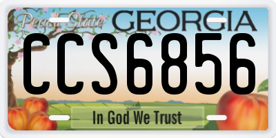 GA license plate CCS6856