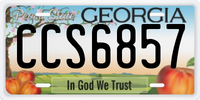 GA license plate CCS6857