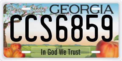 GA license plate CCS6859