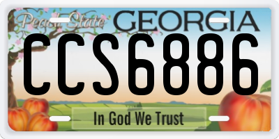 GA license plate CCS6886