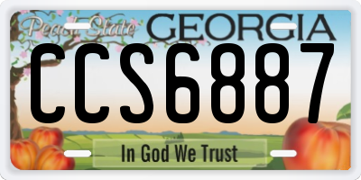 GA license plate CCS6887