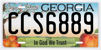 GA license plate CCS6889