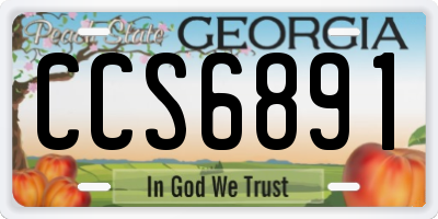 GA license plate CCS6891