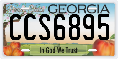 GA license plate CCS6895