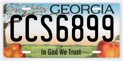 GA license plate CCS6899