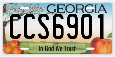 GA license plate CCS6901