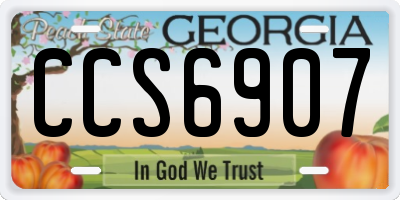 GA license plate CCS6907