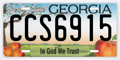 GA license plate CCS6915