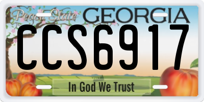 GA license plate CCS6917