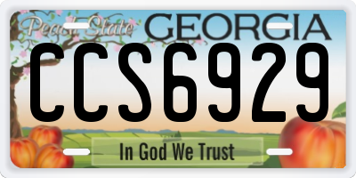 GA license plate CCS6929