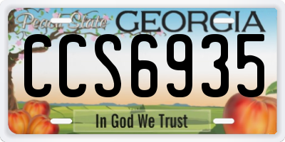 GA license plate CCS6935