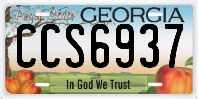 GA license plate CCS6937