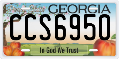 GA license plate CCS6950