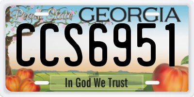 GA license plate CCS6951