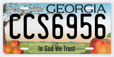GA license plate CCS6956