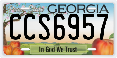 GA license plate CCS6957