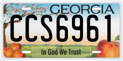 GA license plate CCS6961