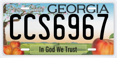 GA license plate CCS6967