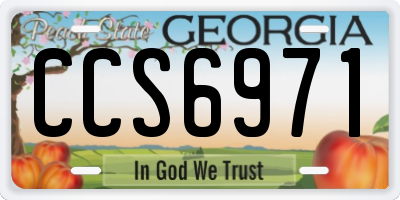 GA license plate CCS6971