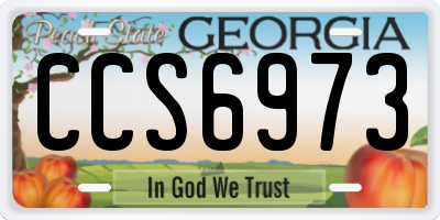 GA license plate CCS6973
