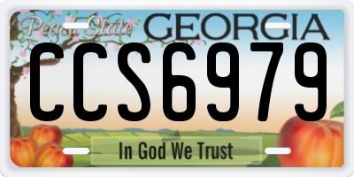 GA license plate CCS6979
