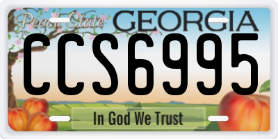 GA license plate CCS6995