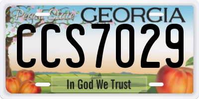 GA license plate CCS7029
