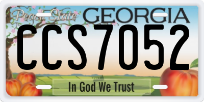 GA license plate CCS7052