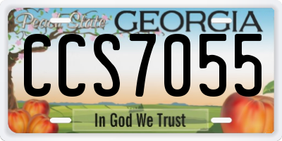 GA license plate CCS7055