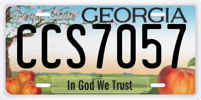 GA license plate CCS7057
