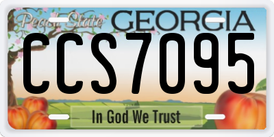 GA license plate CCS7095