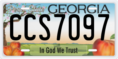 GA license plate CCS7097