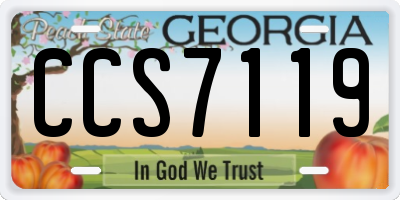 GA license plate CCS7119