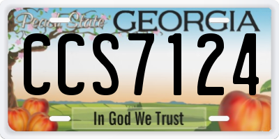 GA license plate CCS7124
