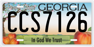 GA license plate CCS7126