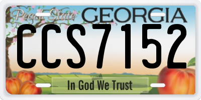 GA license plate CCS7152