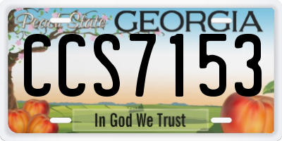 GA license plate CCS7153