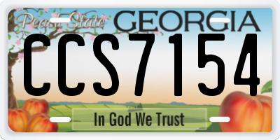 GA license plate CCS7154